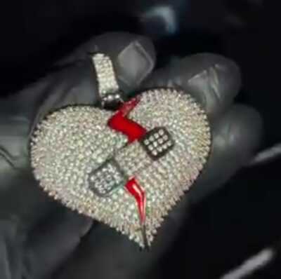 1.14ct Tester Pass Real Moissanite Broken Heart Charm Pendant Silver free gift