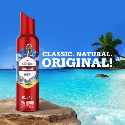 Old Spice Original Deodorant Body Spray - 140 ml (Pack of 3) Free Shipping - Picture 3 of 6
