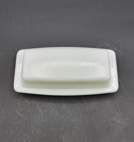 Vintage Pyrex Winter Frost White Milk Glass Butter Dish With Lid READ - Picture 2 of 16