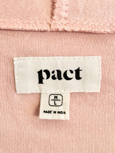 Pact Organic Cotton Airplane Cardigan Open Front M/L Chore Pockets Peach- EUC - Picture 8 of 12