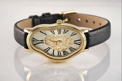 Womens Dali Inspired melting asymetric wavy crash explosion   wrist soft watch