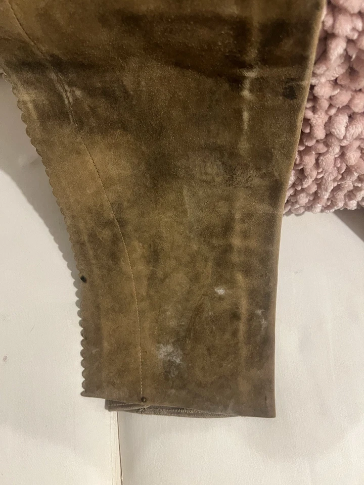 Vtg Suede Leather Western Riding Chaps - Image 3 of 4