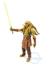Star Wars 3.75  The Saga Collection TSC 055 Shirtless Jedi Kit Fisto Complete