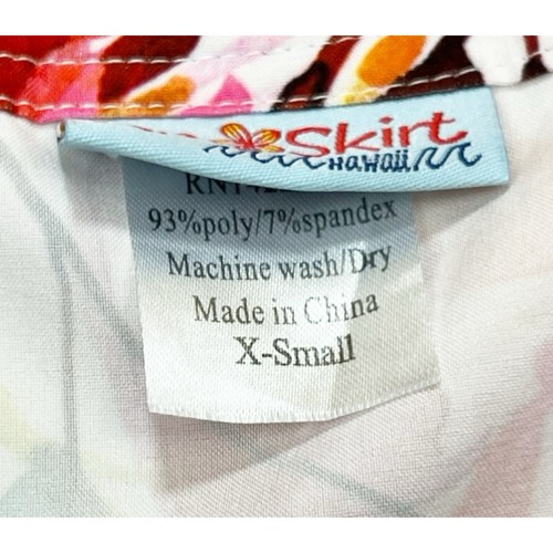 Ripskirt Hawaii Blumen Wickelrock mit Taschen bunt Größe XS - Bild 5 von 6