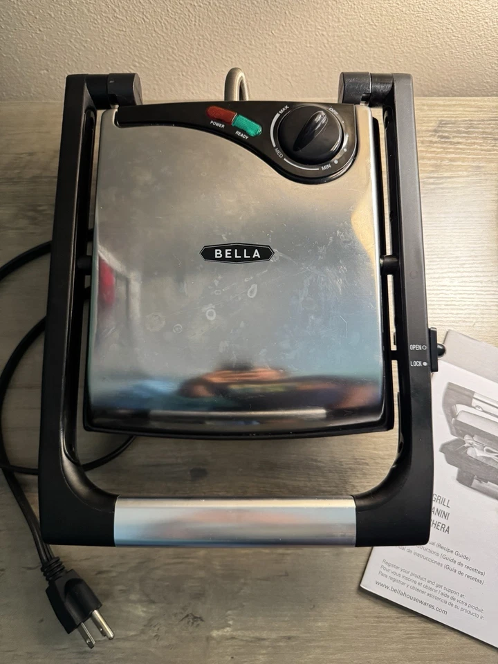 BELLA Panini Grill Sandwich Press. Compact Stainless Steel YDE811 - Image 2 of 4