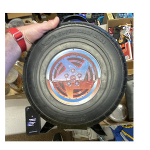 Mattel Hotwheels car Plastic Stand Spare Tire Style Display Base, Black & Silver