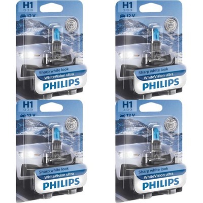 4x Philips WhiteVision ultra H1 Halogen 55W 12V Autolampen Glühlampen Glühbirnen