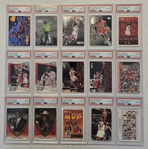 Lot of (15) Michael Jordan PSA 8 Graded Cards All Different 1990-1999 Lot # 3