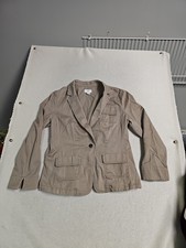 ANN TAYLOR LOFT PETITES Tan 1 Button Blazer Jacket Size 12 P Minimalist