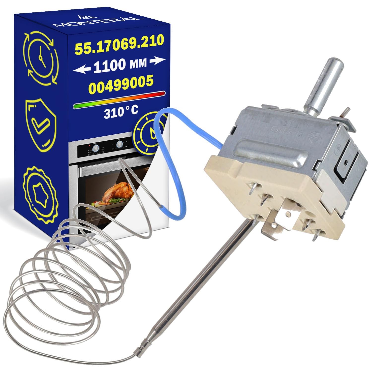 Thermostat pour four 310°C sonde capillaire 1100 mm pièce de rechange universelle cuisine