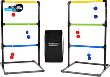 Ladder Toss Indoor  Outdoor Game Set with 6 Soft Rubber Bolo Balls and Travel