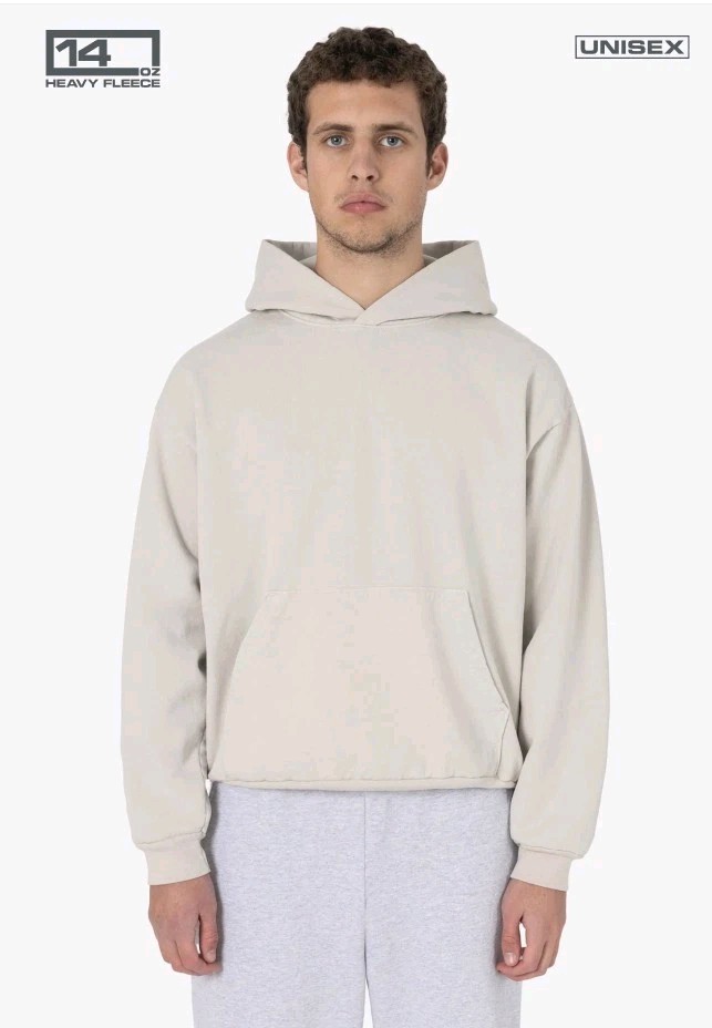 Los Angeles Apparel LA Hoodie HF09GD Garment Dye 14oz Cement