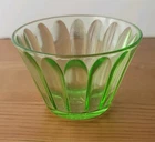 Hazel Atlas Ribbon Green Uranium Glass Sherbet Cup Depression Glass HA