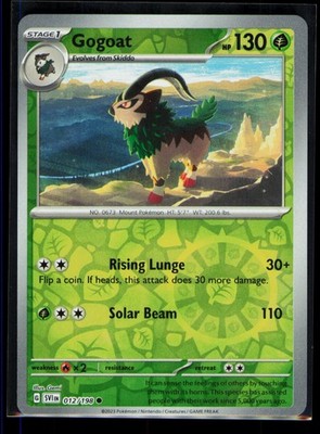 Gogoat Reverse Holo Common SV01: Scarlet & Violet Base Set 012/198 NM
