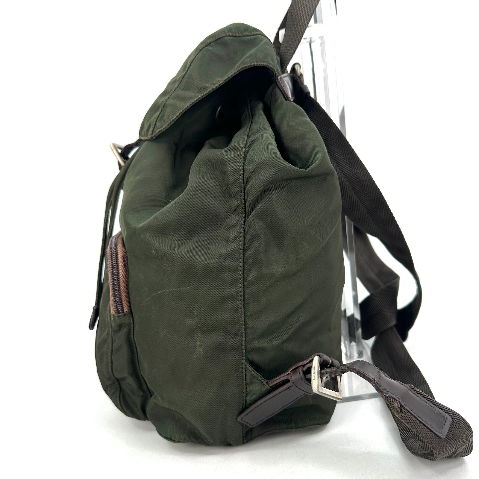 PRADA  Nylon Backpack Triangle Logo Drawstring Gr… - image 6