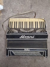 Vintage  Alvari Italia black Piano Accordion Bellows & Strap