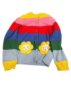 Mini Cardigan Boden Fille 4-5 Ans – Bleu Vert Sarcelle – Coton Tricoté Boutons Devant