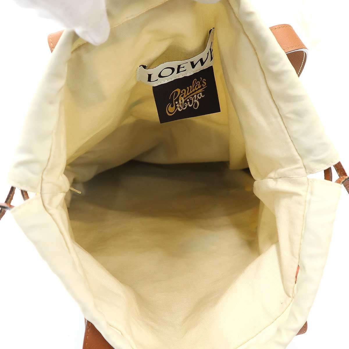 LOEWE Paula's Ibiza  Anagram Printed Nylon Tote Bag, Ivory Black Used image 6