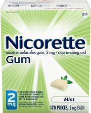 Nicorette Nicotine Gum to Quit Smoking 2 mg - Flavored Mint 170 CT EXP 12/2027