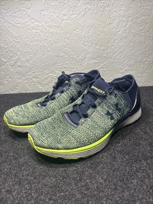 Under Armour Charged Bandit 3 Shoes Mens Size 11.5 Blue Green Athletic Sneakers