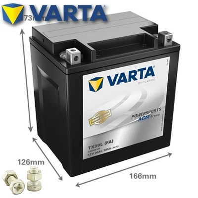 Motorrad Batterie VARTA TX30L (FA) / YTX30L-BS Powersports AGM Active, 12V|30Ah|