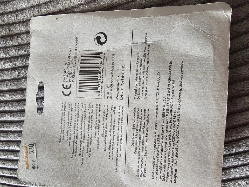 NEU+OVP! Michael Schumacher 1:43 Benetton B195 Weltmeister 1995 Formel 1 Schumi - Bild 4 von 4