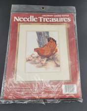 Needle Treasures Cross Stitch Kit 02559 Made in USA Rooster Chicken Hen Chicks