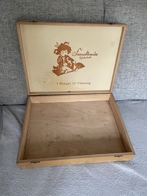 Frankonia Schokolade Theken Verkauf Kiste Holzkiste Werbekiste selten ca 30er J.