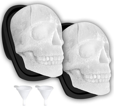 Extra Large 3D Skull Ice Cube Mold Silicone Ice Molds for Whiskey Ice Cube Trays