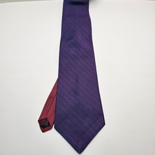 Tommy Hilfiger Men's Neck Tie Purple Red Stripes Made In USA 100% Silk Vintage