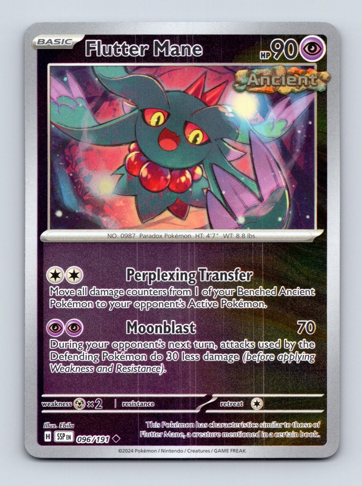 Flutter Mane 096/191 Uncommon Surging Sparks Pokemon Reverse Holo Near Mint