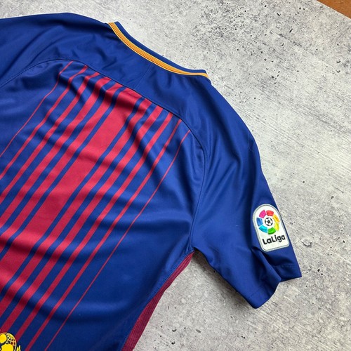BARCELONA 2017 2018 HOME FOOTBALL SHIRT SOCCER JERSEY NIKE 847255-456 sz M MEN - Picture 10 of 12