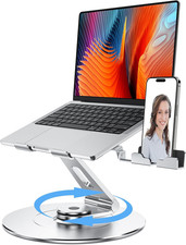 Laptop Stand with Phone Holder, Adjustable Laptop Stand, Aluminum Computer Mount