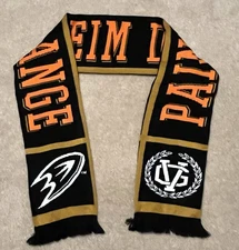 Anaheim Ducks "Paint It Orange" Hockey Scarf - Team Logo - Black/Orange NHL Gear