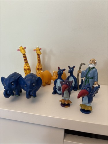 10 Arche Noah Boley Vintage PVC Figuren Spielzeug Tiere Nilpferd Vogel Elefant Giraffe