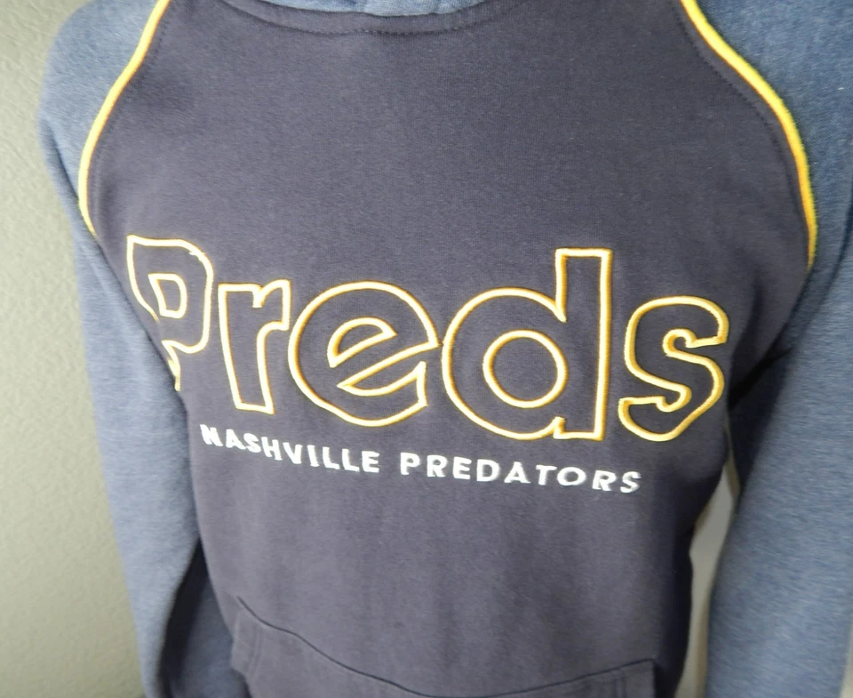 NASHVILLE PREDATORS embroidered blue hoodie hooded sweatshirt men's S Smashville - Image 4 of 4