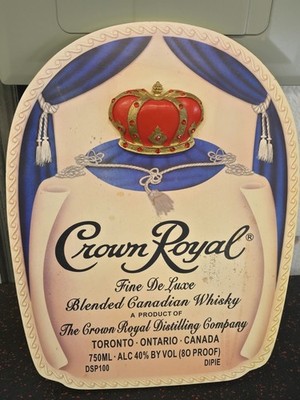 Crown Royal Whiskey Vintage Wood Man Cave 3D Wall Bar Sign Jeweled 18 x 14 