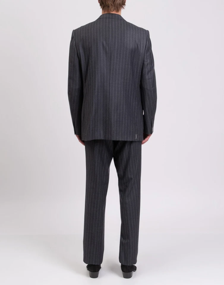 RRP€3200 ZEGNA Cashmere & Wool Suit IT58 US48 2XL Pinstripe Grey Made in Italy - Image 4 of 4