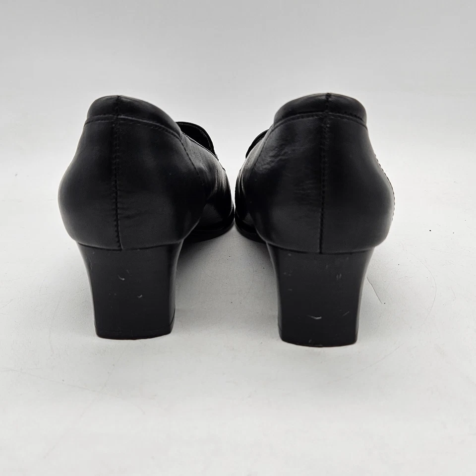 Sapato Slip On St. John's Bay Laofers Feminino Tamanho 6M Preto Salto Bloco - Imagem 4 de 4