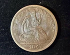 1847o Seated Liberty Half Dollar