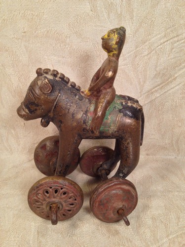 Chinese? Reproduction Toy of Man on Horse - Picture 5 of 10