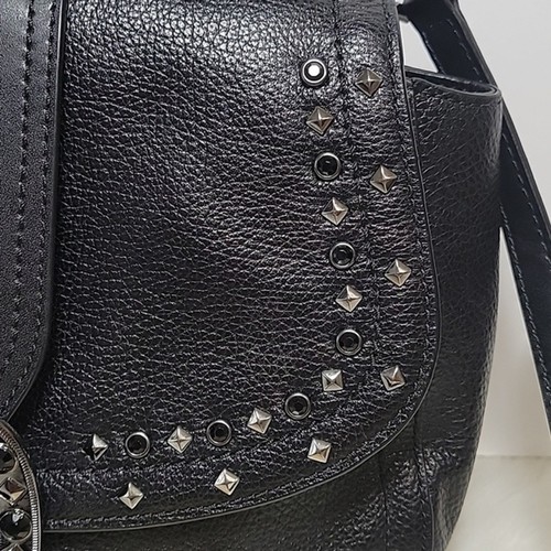 Neu, Michael Kors Viola Nieten Klappe Messenger Umhängetasche in Schwarz - Bild 4 von 12