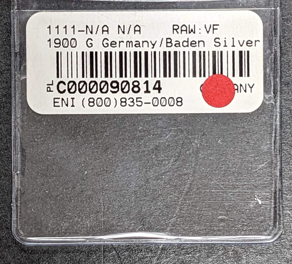 1900 G Germany Baden Silver 5 Mark - Image 3 of 4