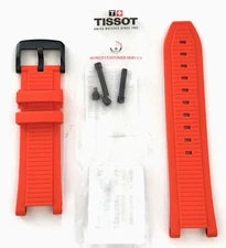 Original Tissot T-Race Model: T141417A / T141417B ORANGE Rubber Watch Band Strap