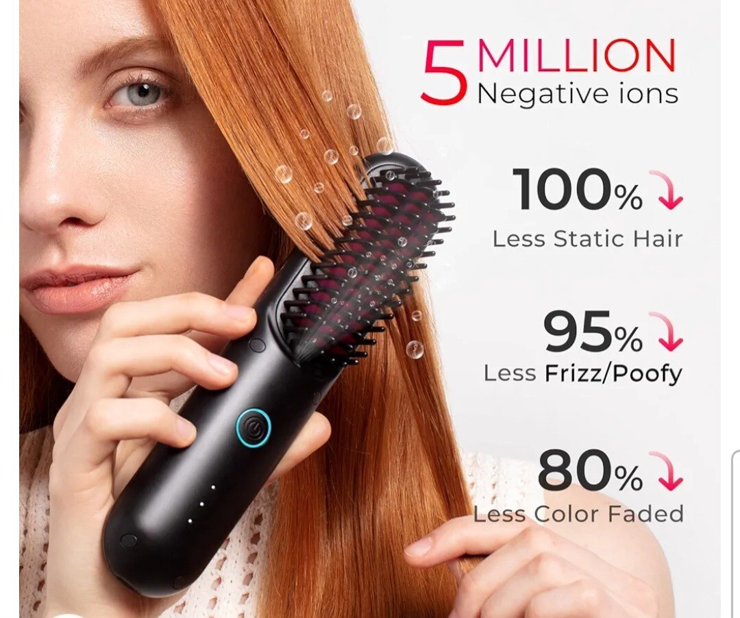 TYMO Porta Cordless Hair Straightener Brush, Portable Mini