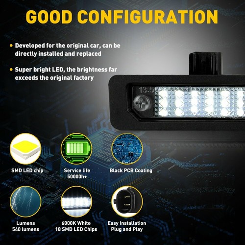 2x LED License Plate Light Lamp For 08-12 Ford Fusion 10-14 Mustang 08-19 Taurus - Picture 4 of 12