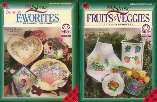 Lot of 2 Donna Dewberry Decorative Painting Books: Favorites & Fruits & Vegg.. - 第 1/1 張圖片
