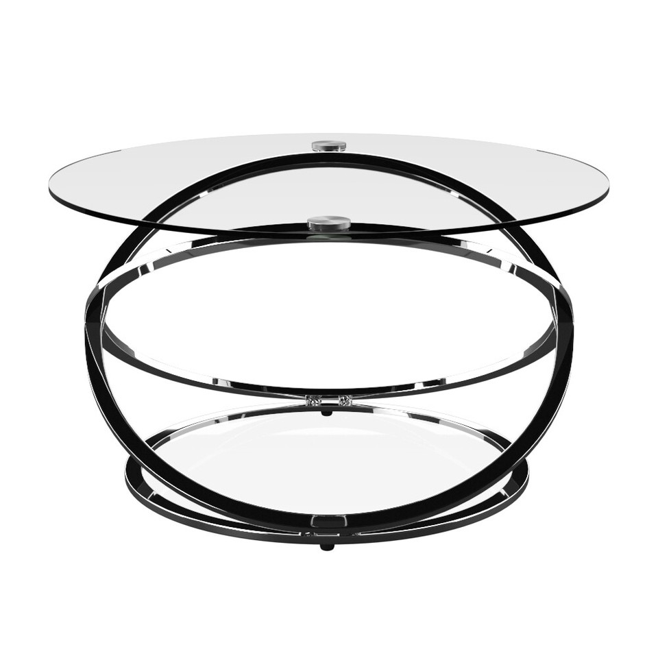 Monarch Clear Glass Round Coffee Table Chrome BaseCFT36/CH