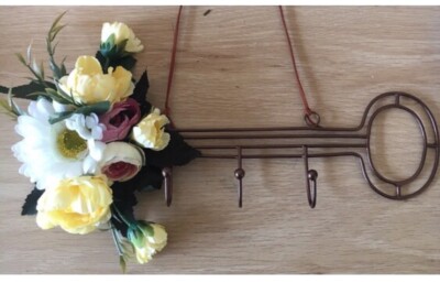 Floral Key Holder Wall Hanging Home Key Decor Country Style