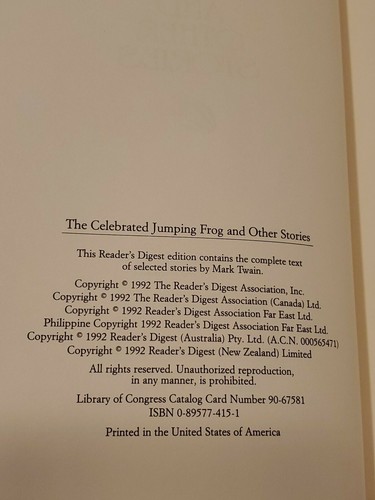 THE CELEBRATED JUMPING FROG & OTHER STORIES by Mark Twain * Readers Digest HB ⭐️ - Picture 5 of 11